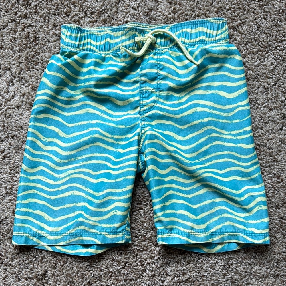 Kids Wave Patterned Swim Trunks